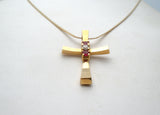 Ruby & Diamond Cross Pendant Necklace 14K Gold - The Jewelry Lady's Store