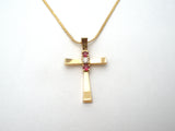 Ruby & Diamond Cross Pendant Necklace 14K Gold - The Jewelry Lady's Store