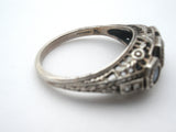 Sapphire Ring Sterling Silver Size 7 Vintage
