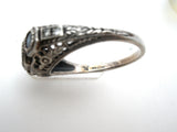 Sapphire Ring Sterling Silver Size 7 Vintage