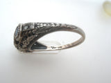 Sapphire Ring Sterling Silver Size 7 Vintage