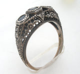 Sapphire Ring Sterling Silver Size 7 Vintage