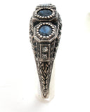 Sapphire Ring Sterling Silver Size 7 Vintage