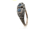 Sapphire Ring Sterling Silver Size 7 Vintage