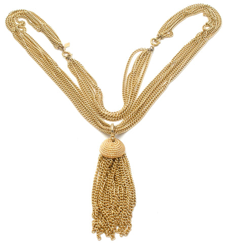 Sarah Cov Multi Chain Tassel Necklace Bracelet Vintage