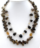 Smokey Quartz Bead Necklace 18" Long - The Jewelry Lady's Store