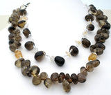 Smokey Quartz Bead Necklace 18" Long - The Jewelry Lady's Store
