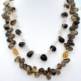 Smokey Quartz Bead Necklace 18" Long - The Jewelry Lady's Store
