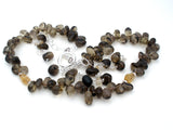 Smokey Quartz Bead Necklace 18" Long - The Jewelry Lady's Store