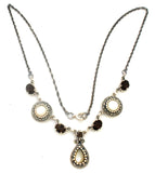 Smoky Topaz & Mother Of Pearl Lavalier Necklace - The Jewelry Lady's Store