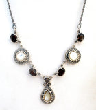 Smoky Topaz & Mother Of Pearl Lavalier Necklace - The Jewelry Lady's Store