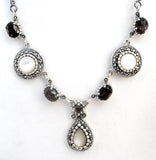 Smoky Topaz & Mother Of Pearl Lavalier Necklace - The Jewelry Lady's Store