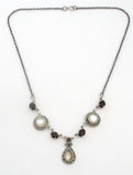 Smoky Topaz & Mother Of Pearl Lavalier Necklace - The Jewelry Lady's Store
