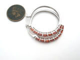 Spessartine Garnet Hoop Earrings Sterling Silver