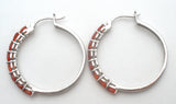 Spessartine Garnet Hoop Earrings Sterling Silver