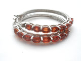 Spessartine Garnet Hoop Earrings Sterling Silver