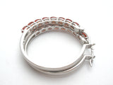 Spessartine Garnet Hoop Earrings Sterling Silver