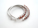 Spessartine Garnet Hoop Earrings Sterling Silver