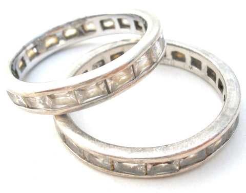 Stackable CZ Rings Set Of 2 Sterling Size 8