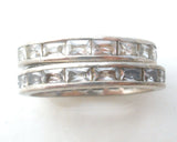 Stackable CZ Rings Set Of 2 Sterling Size 8 - The Jewelry Lady's Store