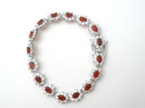 Stauer Red Cubic Zirconia Bracelet & Earrings 925 - The Jewelry Lady's Store