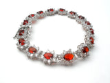 Stauer Red Cubic Zirconia Bracelet & Earrings 925 - The Jewelry Lady's Store