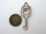 Sterling Key Pendant Yellow & Clear Quartz