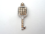 Sterling Key Pendant Yellow & Clear Quartz