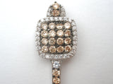 Sterling Key Pendant Yellow & Clear Quartz