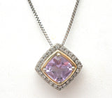 Sterling Silver 10K Gold Amethyst Necklace - The Jewelry Lady's Store