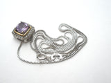 Sterling Silver 10K Gold Amethyst Necklace - The Jewelry Lady's Store