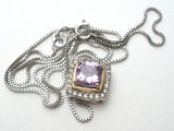 Sterling Silver 10K Gold Amethyst Necklace - The Jewelry Lady's Store