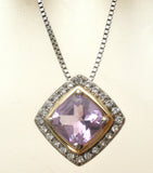 Sterling Silver 10K Gold Amethyst Necklace - The Jewelry Lady's Store