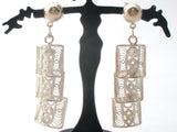 Sterling Silver 950 Cannetille Filigree Earrings