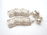 Sterling Silver 950 Cannetille Filigree Earrings