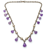 Sterling Silver Amethyst Festoon Necklace 26" Long - The Jewelry Lady's Store