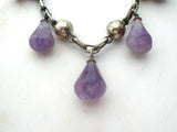 Sterling Silver Amethyst Festoon Necklace 26" Long - The Jewelry Lady's Store