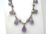 Sterling Silver Amethyst Festoon Necklace 26" Long - The Jewelry Lady's Store