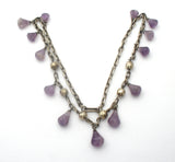 Sterling Silver Amethyst Festoon Necklace 26" Long - The Jewelry Lady's Store