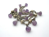 Sterling Silver Amethyst Festoon Necklace 26" Long - The Jewelry Lady's Store