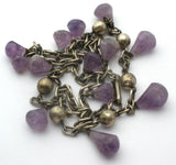 Sterling Silver Amethyst Festoon Necklace 26" Long - The Jewelry Lady's Store