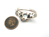 Vintage Cat's Eye Ring Sterling Silver Size 12 - The Jewelry Lady's Store