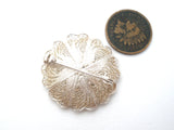 Sterling Silver Cannetille Flower Brooch Pin Vintage - The Jewelry Lady's Store