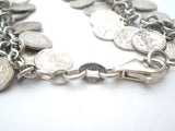 Sterling Silver Coin Charm Bracelet Vintage - The Jewelry Lady's Store