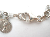 Sterling Silver Coin Charm Bracelet Vintage - The Jewelry Lady's Store