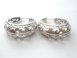 Sterling Silver Cut Out Hoop Earrings