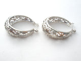 Sterling Silver Cut Out Hoop Earrings