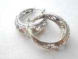 Sterling Silver Cut Out Hoop Earrings