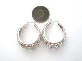 Sterling Silver Cut Out Hoop Earrings