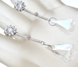 Sterling Silver Dangle Crystal Earrings Vintage - The Jewelry Lady's Store